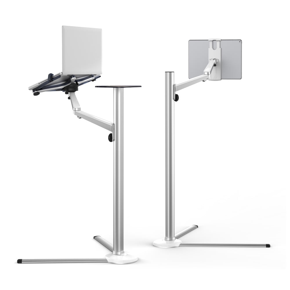 Luxury Ipad Tablet Laptop Floor Stand Height Adjusting 360 Rotate swivel L arm for bedside