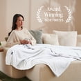thumbnail image 3 of Bare Home Microplush Fleece Blanket - 300 GSM - Fuzzy Microfleece - Soft & Plush - Throw/Travel, White, 3 of 10