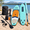 Tropical Leaf, variant on Inflatable Stand Up Paddle Board for Adults, Wide Design with Vigorous Wood Finish, All-in-One Kit