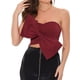 thumbnail image 1 of INSPIRAR CHIC Top de Bandeau Corto con Corsé de Corazón Sin Mangas para Mujeres Fiesta con Lazo Rojo XS, 1 of 6