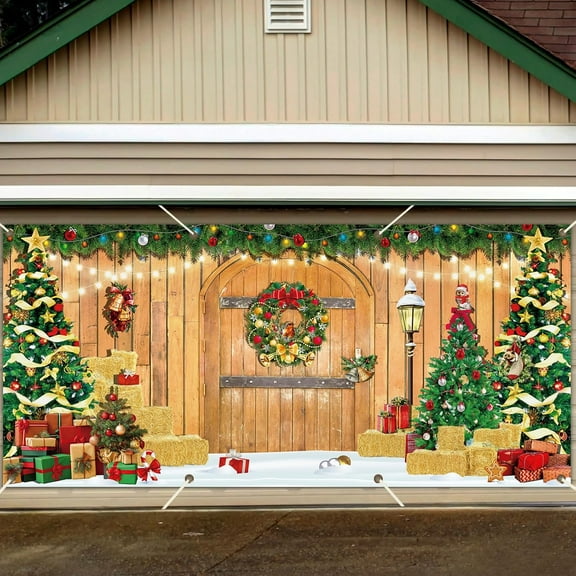 6x13ft Christmas Garage Door Cover Decorations Christmas Garage Door Banner Christmas Garage Door Decorations Large Christmas Photo Backdrop Holiday Door Cover for Outside Indoor Home Xmas Wall