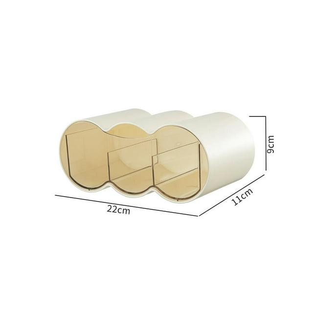 Desktop Cosmetic Storage Box Stackable Drawer Makeup Case Transparent Rack Sundries Storage Container Dormitory Bathroom Organizer