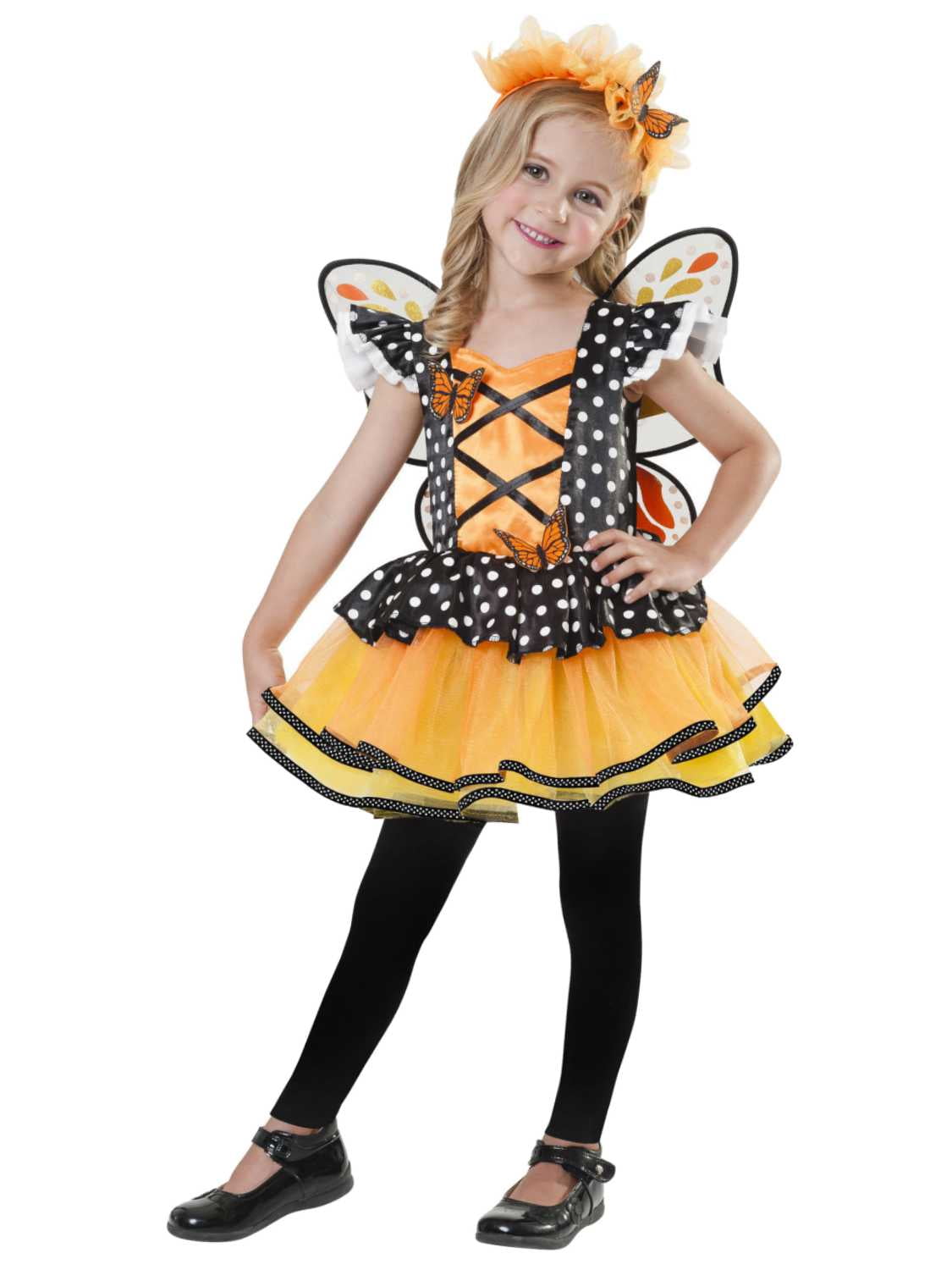 Toddler Girls Monarch Butterfly Fairy Costume Dress & Headband 2T ...