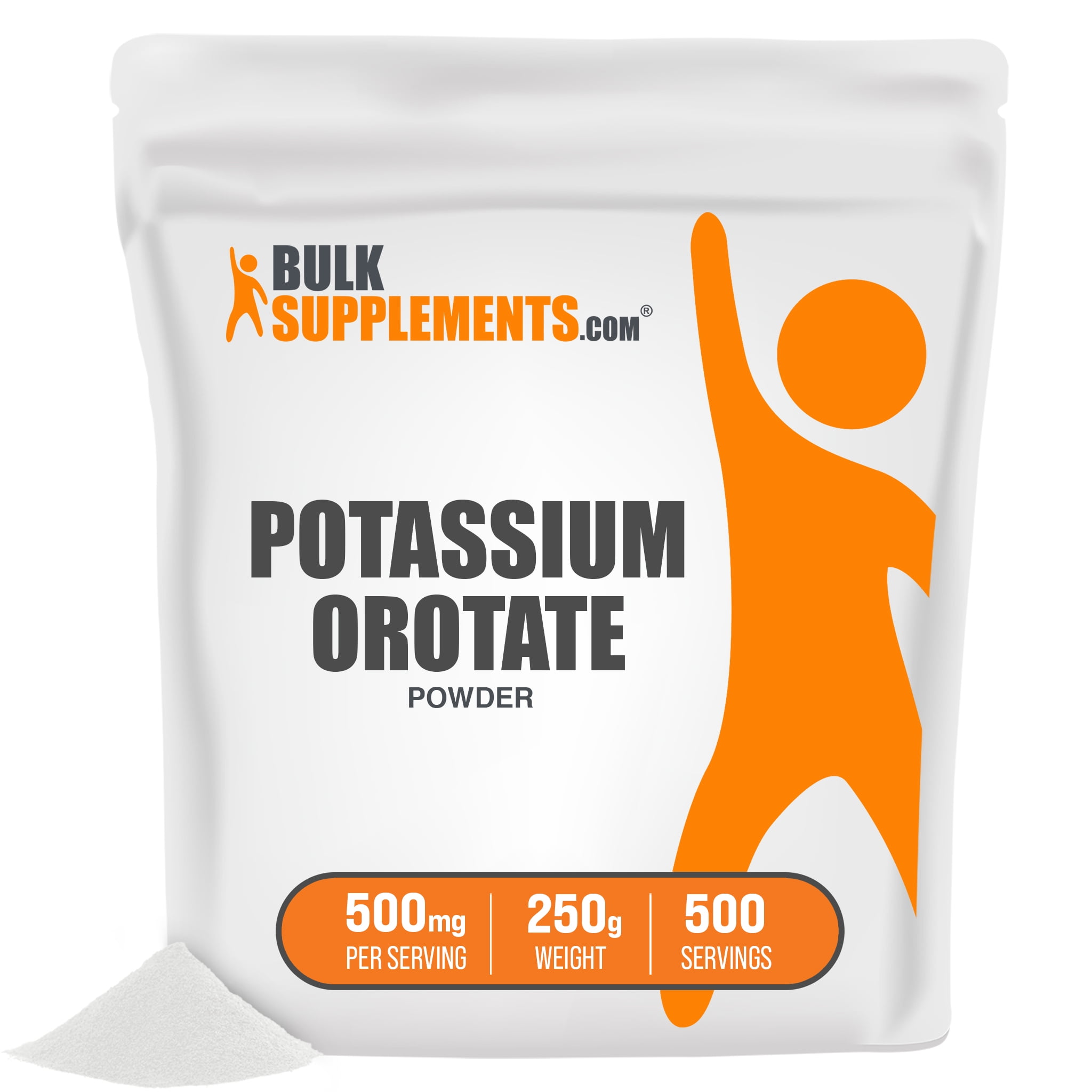 Potassium Orotate Powder 500mg Electrolyte Supplement 250g 500 Serv