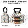 thumbnail image 5 of Pioneer Flower Floral Print Pattern Drawstring Lunch Bag Women - Drawstring Lunch Bag Insulated for Work Office - Stain-Resistant Large Lunchbags for Women with Multi-Pockets, 5 of 6