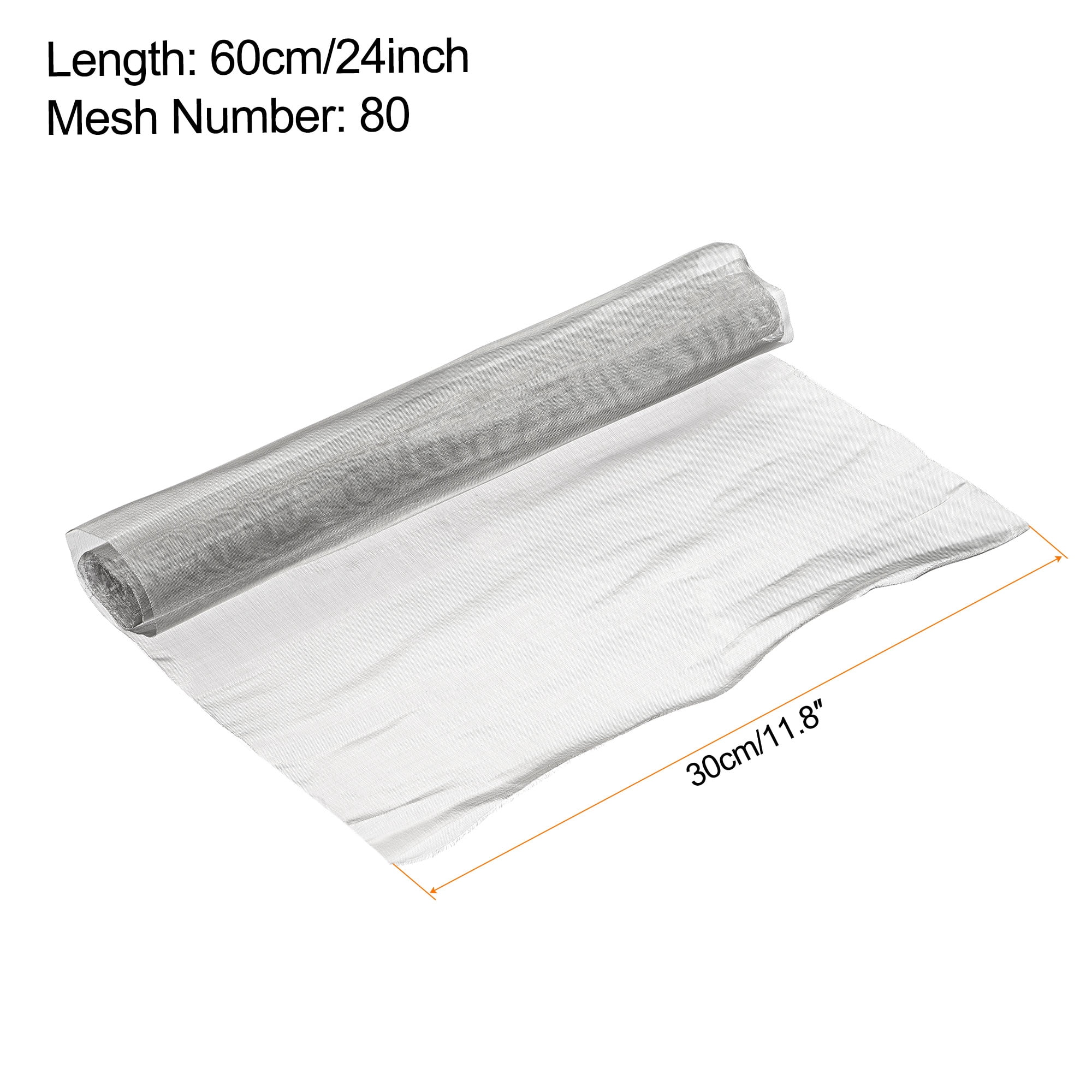Uxcell Stainless Steel Metal Window Screen Mesh Woven Wire Mesh 24x12inch 80 Mesh Filtration Cloth for Home