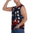 thumbnail image 3 of Fotbe Red Blue White Stars Men's Camiseta sin Mangas Estampada para Hombres, Playera Casual para Gimnasio, Entrenamiento, Playa-Small, 3 of 7
