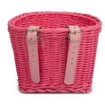 thumbnail image 4 of SharkTRUE Rattan Bike Basket Adjustable Hand Woven Bike Basket, PE Waterproof Bicycle Front Basket for Kids Children Bike, Pink, 4 of 9