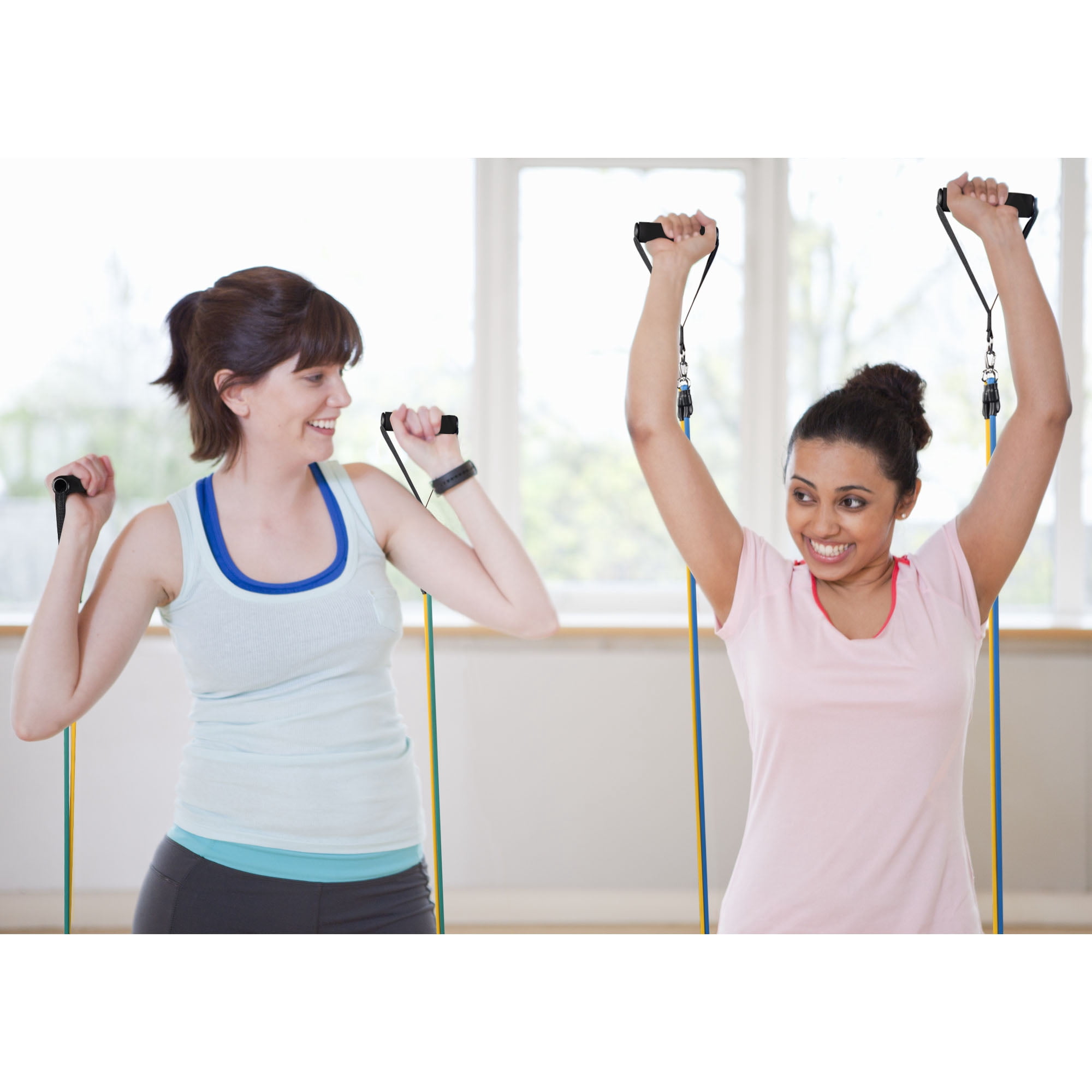 Yescom 5 Tubes Resistance Bands Set Exercise Workout Stackable 100Lbs Ankle Strap Home
