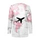 thumbnail image 5 of Camiseta suelta estampada a la moda para mujer, blusa de manga larga, cuello redondo, camisetas informales Pompotops FGAJ12369, 5 of 5