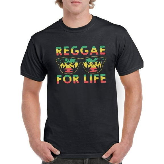 Reggae For Life T-Shirt Men -Smartprints Designs, Male 5X-Large
