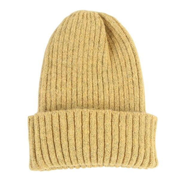 Gorro De Invierno Cálido Beanie Moda Grueso Para Unisex Actividades De Invierno Esquí Amarillo SM SunniMix Gorros Beanie