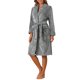 thumbnail image 2 of Bata de baño de franela para mujer INSPIRE CHIC, bata suave y esponjosa, bata larga de spa en gris, 2 of 5