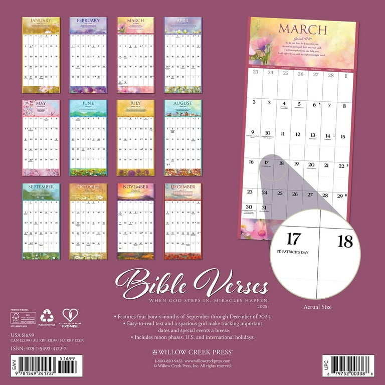 Bible Verses 2025 Wall Calendar - Walmart.com 2025-bible-verse-calendar-free-printable-printables-and-inspirations