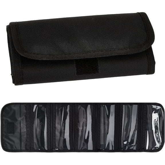 Cash Organizer Bag Black Money Wallet Multipack 6Pcs Zippered Envelope Bank Deposit Check Holder Pouch Travel Pockets