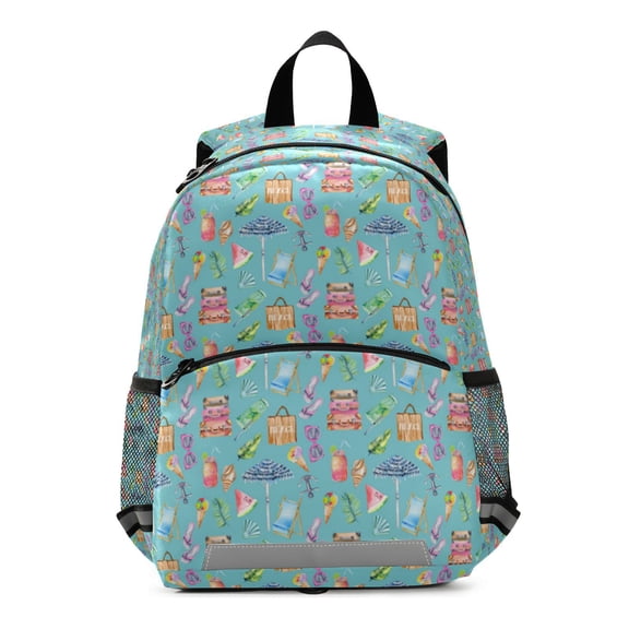 Summer vacation watercolor pattern Backpack Travel Laptop Casual College Daypack Back to Bag