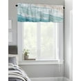 thumbnail image 3 of Summer Ocean Valance Curtain for Window,Coastal Beach Sea Waves Rod Pocket Kitchen Valances Blue Khaki Gradient Short Curtain Windows Treatment Drape for Bathroom/Living Room/Bedroom/Cafe, 3 of 6