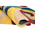 thumbnail image 4 of HR HANDCRAFT RUGS, Multi shag Rug 5X7 for Living Room Decor 2021 Rug Trends Bright Modern Swirls Pattern, 3-D Hand Curved Shaggy Rug Blue/red/Yellow/Cream, 4 of 7