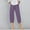 Purple, variant on Up to 65% off! Linen Pants Women Summer Bohemian Beach Plus Size Casual Loose High Waisted Capris Fashion Elastic Waist Solid Wide Leg Pants with Pocket S-3XL