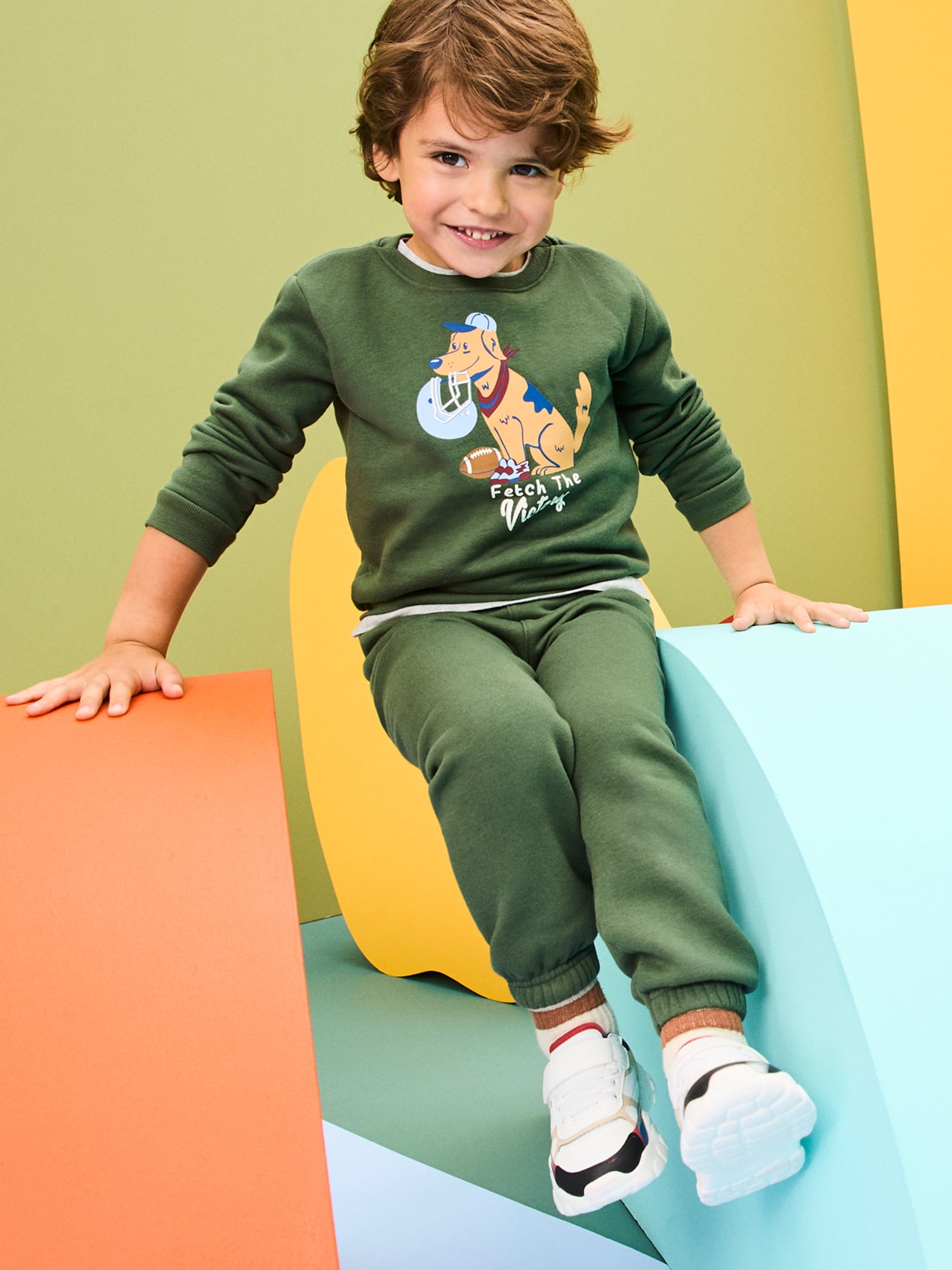 Garanimals Baby & Toddler Boys Fleece Outfit Set, Sweatshirt & Sweatpants, Sizes 0-6T
