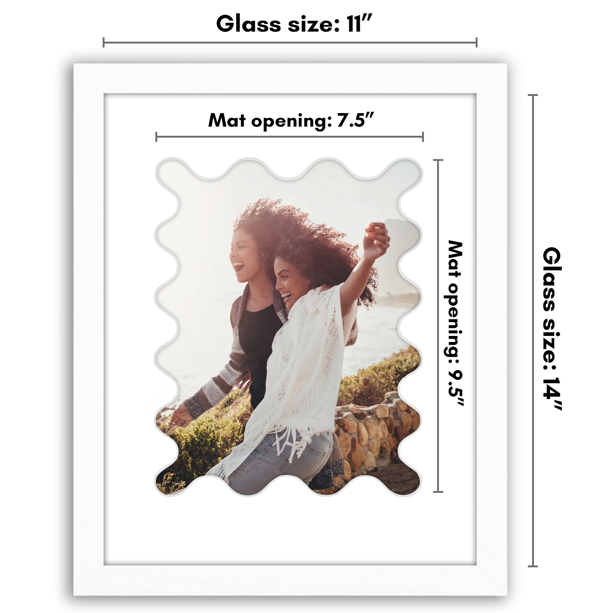 Americanflat 11x14 Picture Frame with Shatter-Resistant Glass elevate cherished photos unique expertly - White