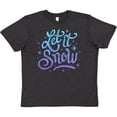 thumbnail image 3 of Inktastic Winter Let It Snow Lettering in Blue with Snowflakes Youth T-Shirt, 3 of 5