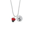 thumbnail image 2 of Delight Jewelry Silvertone 3-D Chocolate Dipped Strawberry Silvertone Script Initial Disc - I - Charm Necklace, 20"+3", 2 of 4