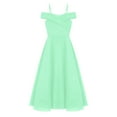 thumbnail image 3 of vastwit Kids Flower Girl Off The Shoulder Party Dress A Line Floor Length Chiffon Junior Bridesmaid Dress Mint Green 12, 3 of 6