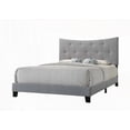 thumbnail image 4 of Queen Size Solid Rubberwood Platform Bed Frame with Tufted Headboard, Grey, No Box Spring Needed, for Bedroom, 4 of 5