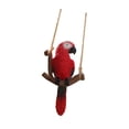 thumbnail image 4 of Figura de loro de jardín colgante, estatua de pájaro para jardín, decoración, adorable micro paisaje Loro rojo, 4 of 9