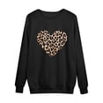 thumbnail image 4 of EQWLJWE Women Plus Fleece Long-Sleeved Sweater Casual Fashion Leopard Print Love Hoodies Tops, 4 of 5