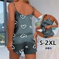 thumbnail image 3 of Conjunto de pijama Floral Sexy para mujer, ropa de dormir de 2 piezas, camisola de satén de seda y pantalones cortos, 2023, 3 of 4