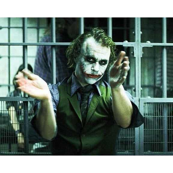 Heath Ledger as The Joker in jail cell 8x10 photo