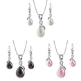 thumbnail image 4 of Juego de Cadena de aleación Hipoalergénico Piedra de ópalo transparente rosa gris Sunnimix Pendientes de collar, 4 of 8