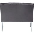 thumbnail image 3 of Meridian Furniture Banc Suri en Velours Gris, 3 of 9