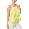 thumbnail image 1 of Blusa tejida drapeada para mujer bar III Amarillo Pequeño Tejer, 1 of 2