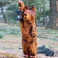 thumbnail image 5 of Garden Solar Lantern Statue of Carved Synthetic Resin Bear with Delicate Texture Handicraft Home Decor, 5 of 11