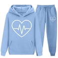 thumbnail image 5 of LVHAOGJOB Teens Sweatsuits 2 PC Hoodie Sweatshirts & Jogger Sweatpants Warm Soft with Pockets Clothing Sets for Girls and Boys Print, 5 of 6
