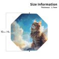 thumbnail image 2 of Honeii Blue Sky Winged Cat print Leather Coaster Set of 4, ideal for safeguarding your furniture from drinks spills and effortless cleanup-Octagon, 2 of 6