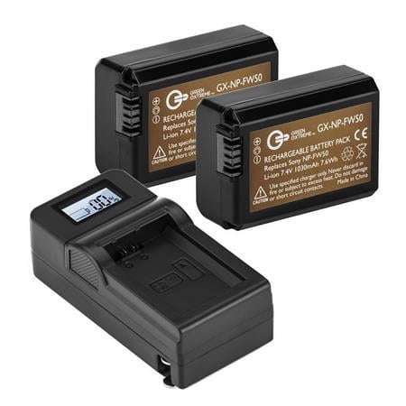 UPC: 0192223030480 | 2 Pack NP-FW50 Battery and Compact Smart Charger Kit (7.4V 1030mAh)