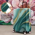 thumbnail image 4 of Teal and Gold Marble Flow Lines Pattern Luggage Cover Fashion Suitcase Cover Baggage Covers Fit 25-28 Inch Luggage (Go Travel), 4 of 5