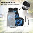 thumbnail image 4 of KUIFORTI Blue Dolphin School Bag with Lunch Bag, 4Pcs Kids Backpack Set for Girls Elementary Middle School, Fashion Bookbag with Pencil Pouch Water Bottle Sleeve Back to School Gifts for Students, 4 of 7