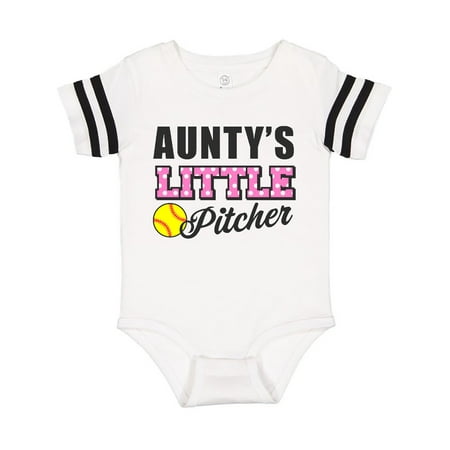 

Inktastic Auntys Little Pitcher Softball Gift Baby Girl Bodysuit