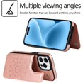 thumbnail image 2 of Phone Case Design for iPhone 16 Pro Flip Folio Wallet Case with Credit Card Holder Slot PU Leather Cases Durable Kickstand Protective Cover for Women Men Girls 6.3 inch Rose Gold, 2 of 13