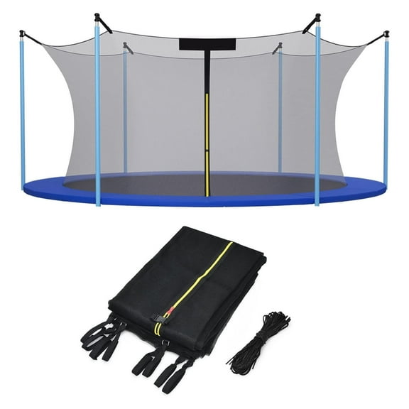 Trampoline Net, Trampoline Enclosure for 8 10 12 14 15 16Ft Round Trampoline with Double-Headed Zippers & Buckles, Weather-Resistant Sun-Protective Trampoline Replacement Net