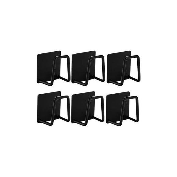 Kitchen Sink Sponge Holder 6 Pcs Kitchen Sink Sponge Holder, Stainless Steel Sponge Holder, Kitchen Sponge Holder Without Drilling, Self-Adhesive Sponge Holders (Black)