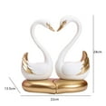 thumbnail image 6 of Esquirla 2 Pieces Couple Swan Figurines Valentine'S Day Gift for Entrance Living Room White, 6 of 6