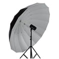 thumbnail image 1 of Fotodiox Umbrella-65in-Blk-Wht 65 Po. Pro 16-Rib Parabolique Umbrella, Noir et Blanc, 1 of 1