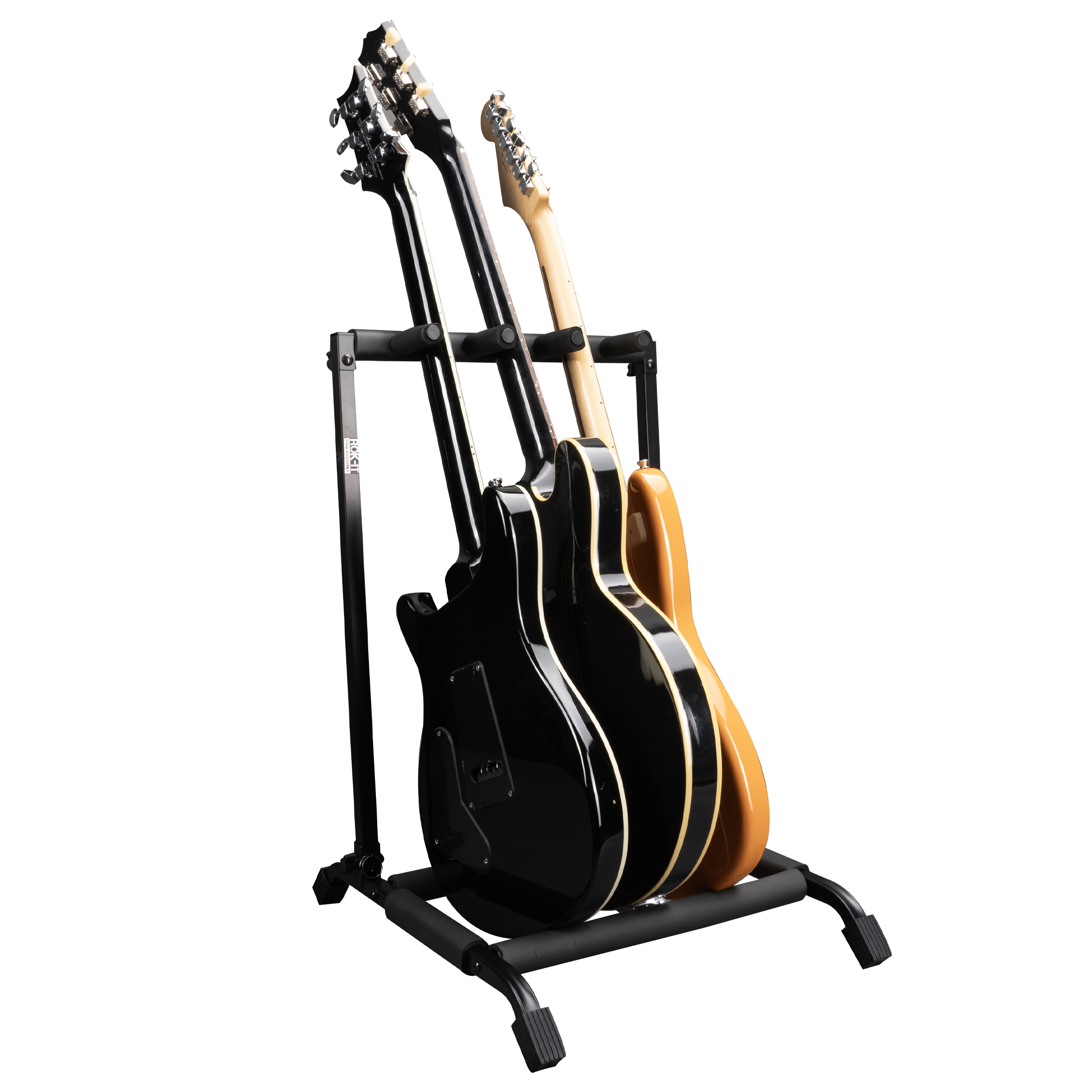 Rok-It Multi Guitar Stand Rack with Folding Design; Holds up to 3 Electric or Acoustic Guitars (RI-GTR-RACK3)