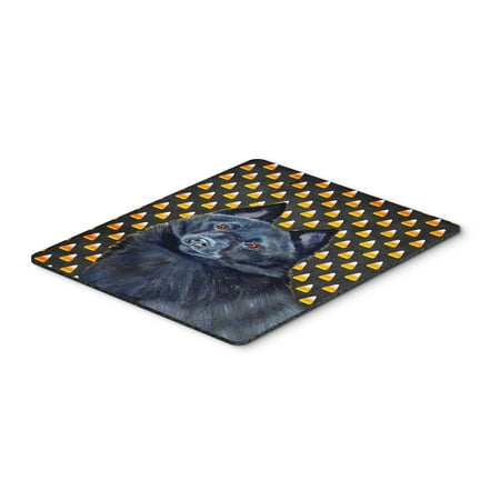 Schipperke Candy Corn Halloween Portrait Mouse Pad, Hot Pad or Trivet